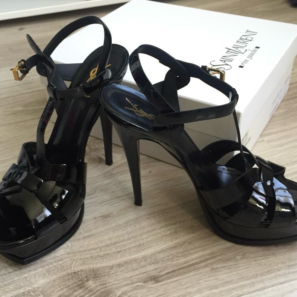 🔥🔥Tribute 75 Sandal Vitello Vernice Soft Black With Box (7)🔥🔥